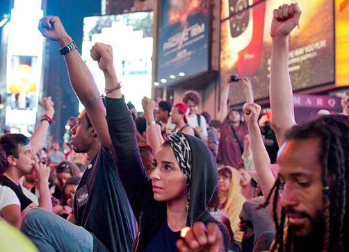 Thousands came out in New York City to express their outrage at the Zimmerman verdict