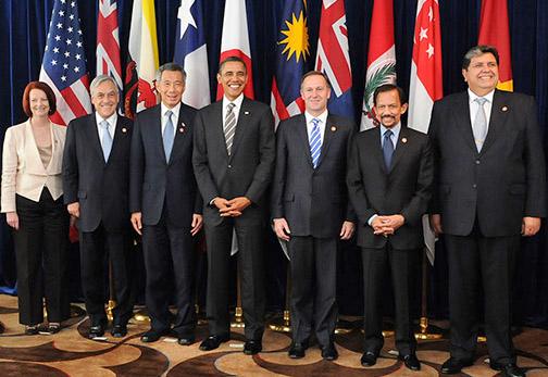 Leaders of some of the countries covered by the Trans Pacific Partnership trade deal