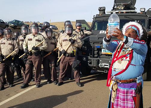 Militarized riot police crack down on the water protectors at Standing Rock