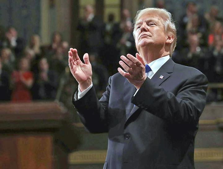 Donald Trump during his State of the Union address