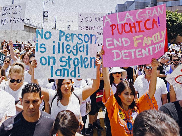 Protesters in Los Angeles march against Trump’s war on immigrants