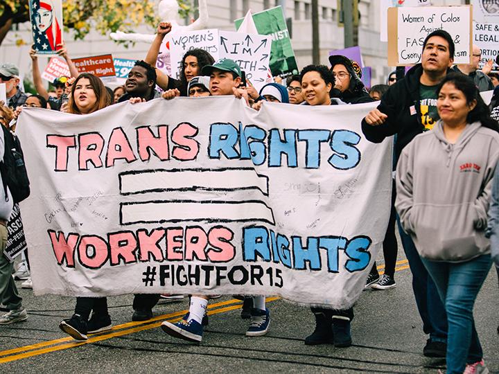 Marching for trans liberation on International Women's Day in Los Angeles
