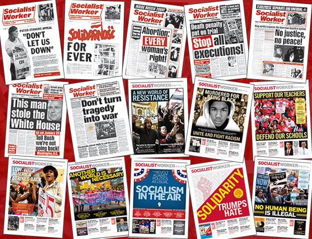 Socialist Worker covers through 40 years of publication