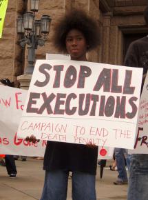 Demonstrating against the death penalty in Austin, Texas