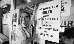 Janet Jagan in February 1966, just weeks before Guyana won independence