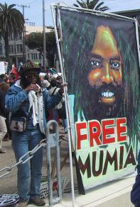Protesting in support of Mumia Abu-Jamal in San Francisco