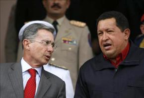 Colombian President Álvaro Uribe and Venezuelan President Hugo Chávez