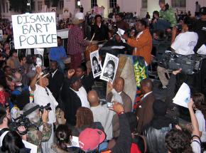 Demonstrators gather in Oakland to demand justice for Oscar Grant III