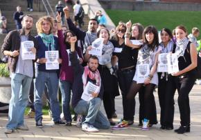 Student members of the growing movement to boycott Israel