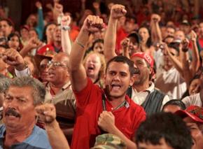 PSUV members rally before the elections in September