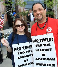 Rallying in support of Rio Tinto workers