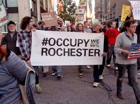 Rochester Occupiers marching on the November 2 day of action in solidarity with Occupy Oakland