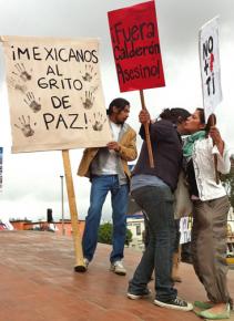 Demonstrators gather in Tijuana to call for an end to Mexico's drug war