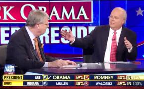 Karl Rove on Fox News as the election is called for Barack Obama