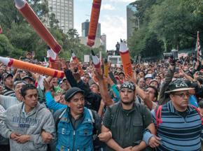 Striking teachers on the march in Mexico City
