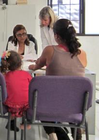 Patients at a women and families health clinic