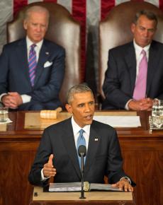 President Obama presenting his State of the Union address
