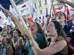 Syriza supporters at an election rally
