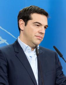 Alexis Tsipras at a news conference at the European Parliament