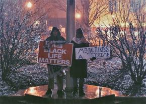 Opponents of police violence braved rain and unseasonal cold to keep up the Grand Jury Watch encampment