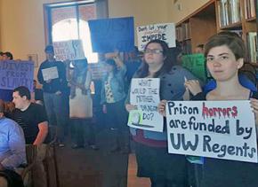 University of Washington students speak out at a Board of Regents meeting