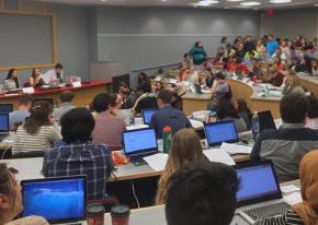 Supporters of OSU Divest attend a student government meeting