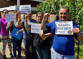 Residents of Concord, California, participate in a Tenants Together protest