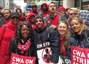 Verizon strikers united on the picket line in New York City