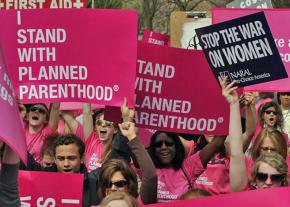 Supporters of women's reproductive rights rally against latest attacks by the right