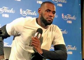 LeBron James speaks about racism during a press conference