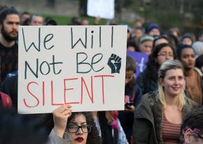 At Syracuse University, hundreds of students walked out of classes to protest Trump's election