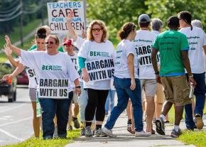 Burlington teachers walk the picket line