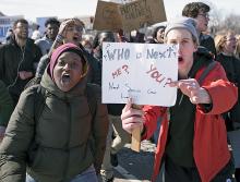 Students stage a walkout for gun reform in St. Paul, Minnesota
