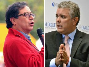 Left to right: Gustavo Petro and Iván Duque