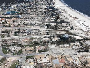 Devastation in the wake of Hurricane Michael in Mexico Beach, Florida