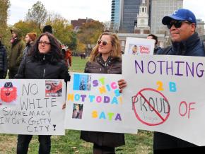 Anti-fascists protest in Philadelphia against the Proud Boys