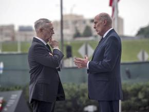 Former Defense Secretary Jim Mattis (left) and Director of National Intelligence Dan Coats in Washington, D.C.