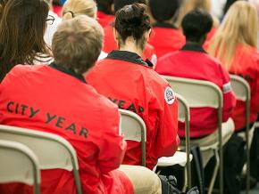 City Year employees attend an AmeriCorps meeting in Boston