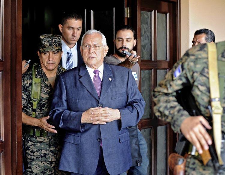 The head of the Honduras' coup regime Roberto Micheletti