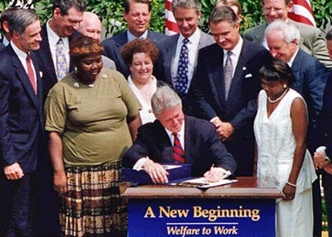 Bill Clinton signs welfare reform legislation into law