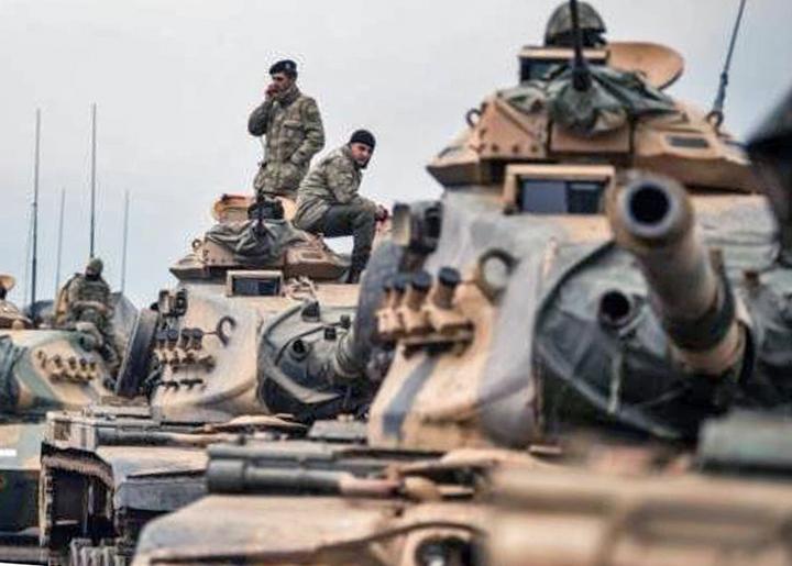 Turkish military forces participate in the invasion of Afrin