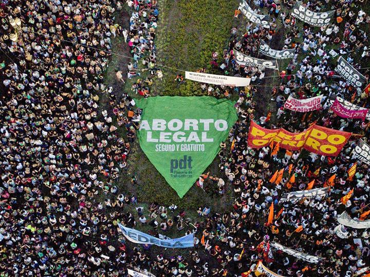 A mass demonstration for legal abortion in Buenos Aires