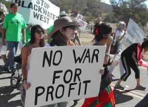 Protests stopped Blackwater from opening its planned facility in Potrero, Calif., east of San Diego