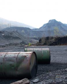 Debris is piled high at the site of a former coal mine in Pennsylvania