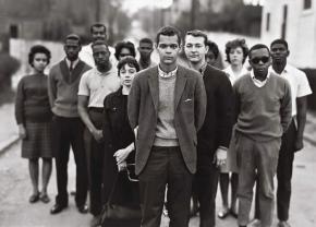 Julian Bond (front) with other members of SNCC in Atlanta in 1963