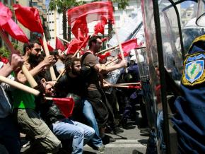 Greek protesters clash with police in Athens