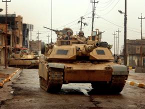 An M1 Abrams tank, worth more than $6 million each, deployed in the occupation of Iraq