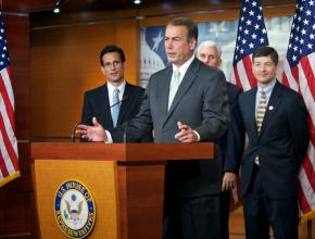 House Speaker John Boehner with fellow top Republicans Eric Cantor, Mike Pence and Jeb Hensarling