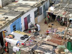 An impoverished slum in Ghana