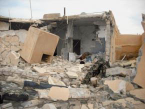 A Libyan home destroyed in the course of intensified bombing since the western "humanitarian" intervention began